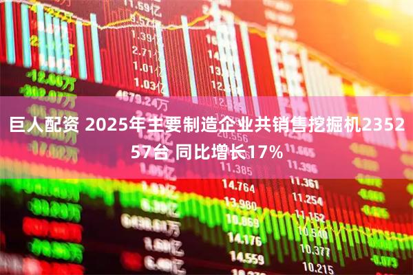 巨人配资 2025年主要制造企业共销售挖掘机235257台 同比增长17%